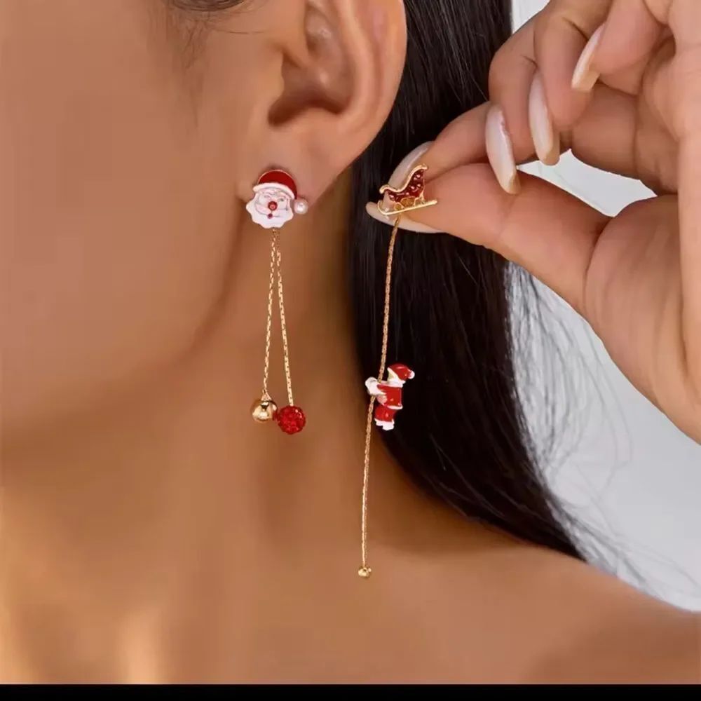Festive Santa Drop stud Earrings